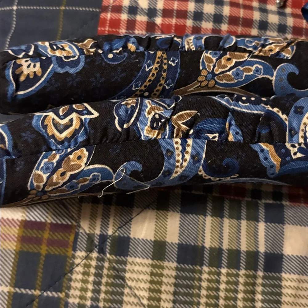 Vera Bradley Navy Blue Paisley Padded Hangers - Set with Ribbon
